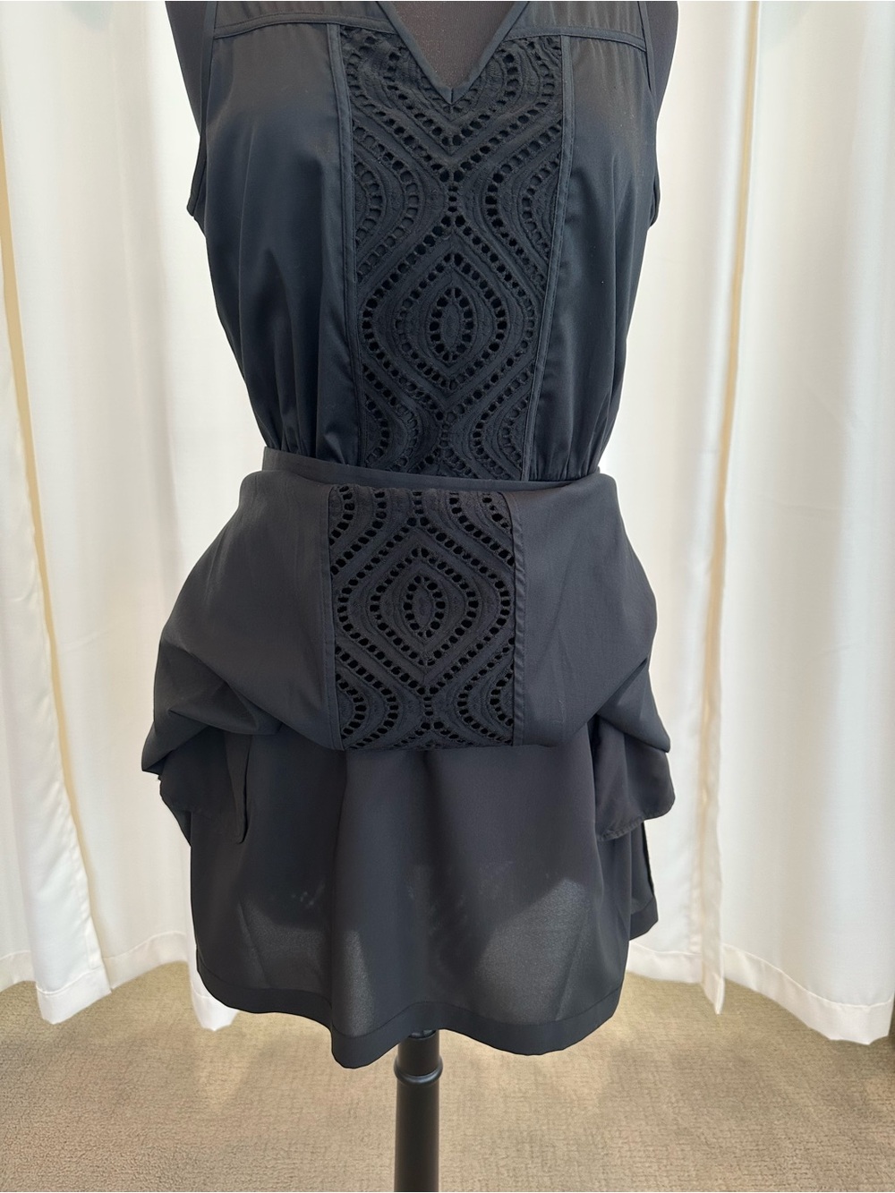 Etcetera Roma Black Sleeveless Eyelet-Hem Midi Dress - Picture 3 of 3